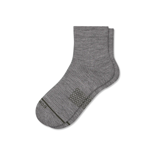Women's Merino Wool Blend Modern Rib Quarter Socks
