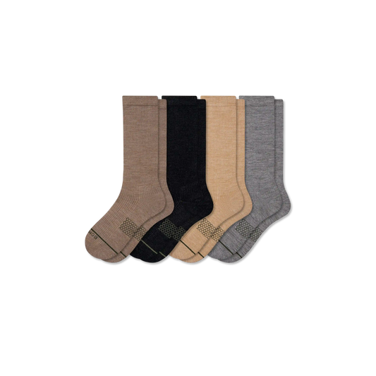 Men's Merino Wool Blend Modern Rib Calf Sock 4-Pack