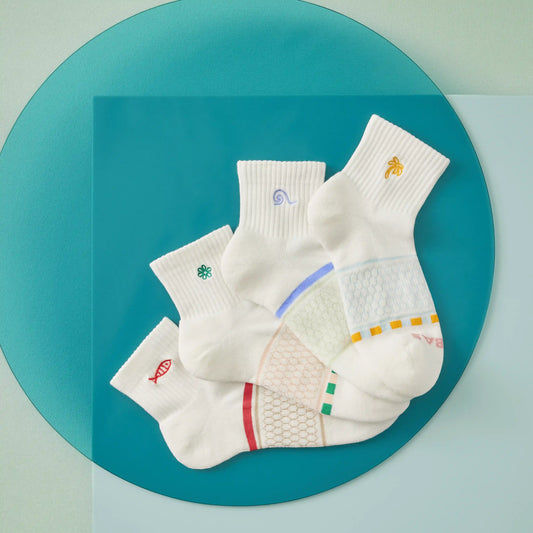 Women's Beach Day Embroidered Quarter Socks