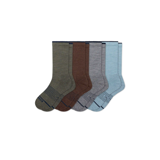Men's Merino Wool Blend Calf Sock 4-Pack