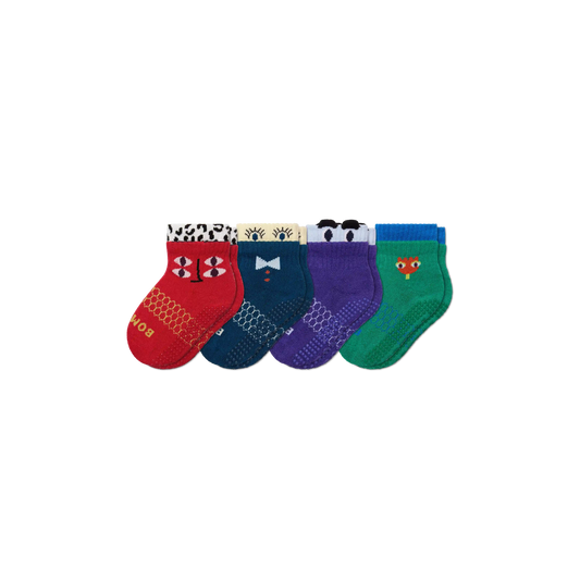Toddler Eye Spy Gripper Calf Sock 4-Pack