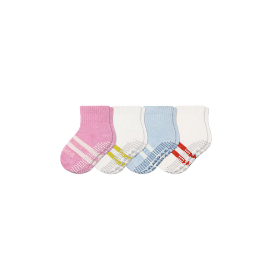 Toddler Solids Gripper Calf Sock 4-Pack