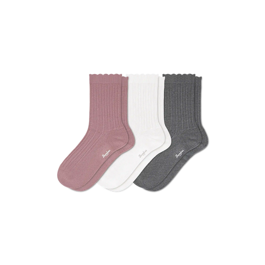 Women's Scallop Half Calf Sock 3-Pack