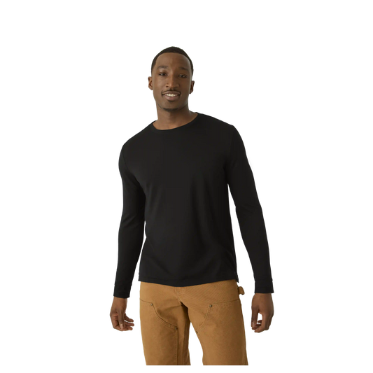 Men's Merino Wool Blend Crew Neck Long Sleeve T-Shirt