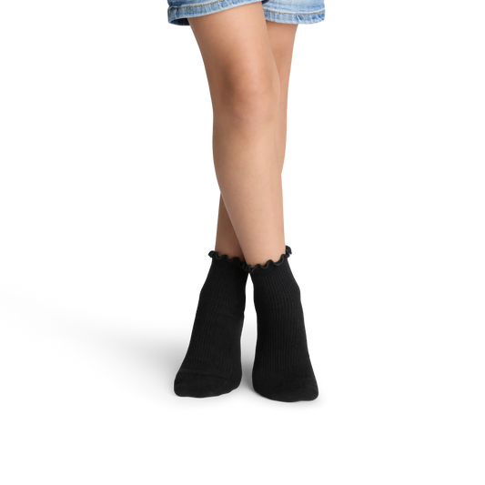 Youth Ruffle Rib Quarter Sock 4-Pack
