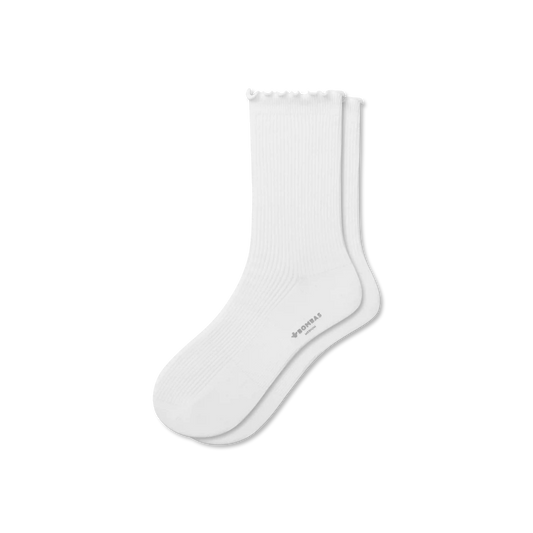 Women's Ruffle Rib Half Calf Socks