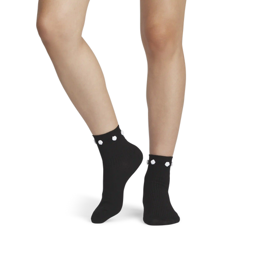 Women's Rosette True Rib Quarter Socks