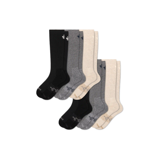 Men's Travel Compression Knee High Sock 6-Pack (15–20mmHg)