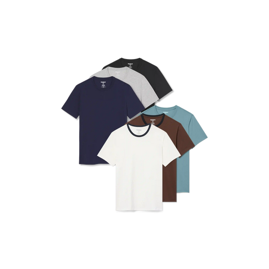 Men's Pima Cotton Crew Neck T-Shirt 6-Pack