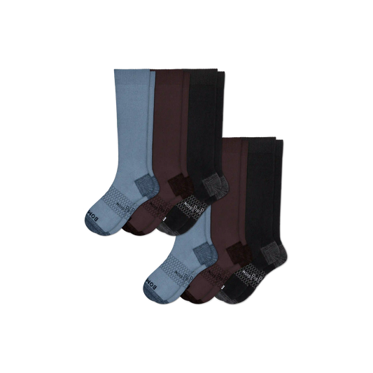 Men's Medical Grade Compression Knee High Sock 6-Pack (20-30mmHg)