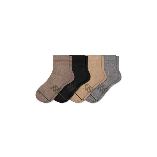 Men's Merino Wool Blend Modern Rib Quarter Sock 8-Pack