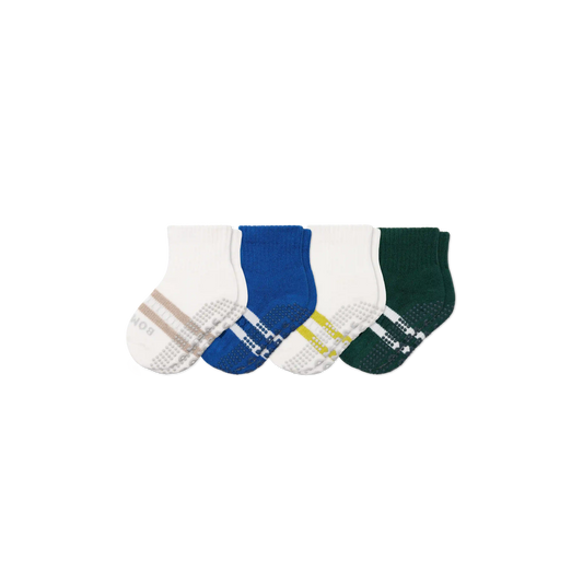 Toddler Solids Gripper Calf Sock 4-Pack