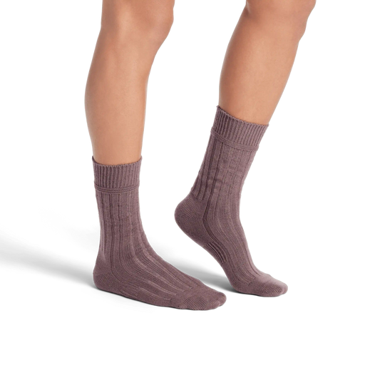 Men's Merino Cashmere Blend Rib Calf Socks