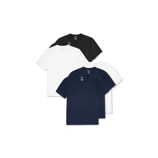 Men's Premium Weight Pocket Crew Neck T-Shirt 6-Pack