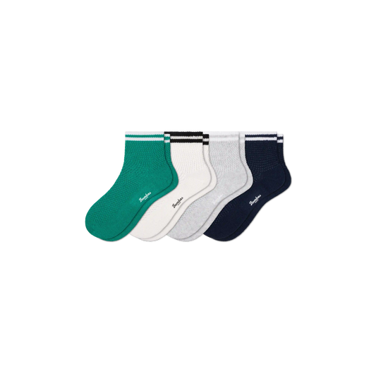 Women's Vintage Stripes Open Knit Quarter Sock 4-Pack